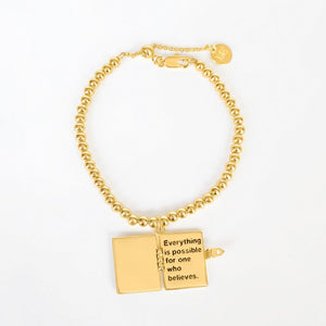 Secret Scriptures Bracelet: Believe - Gold